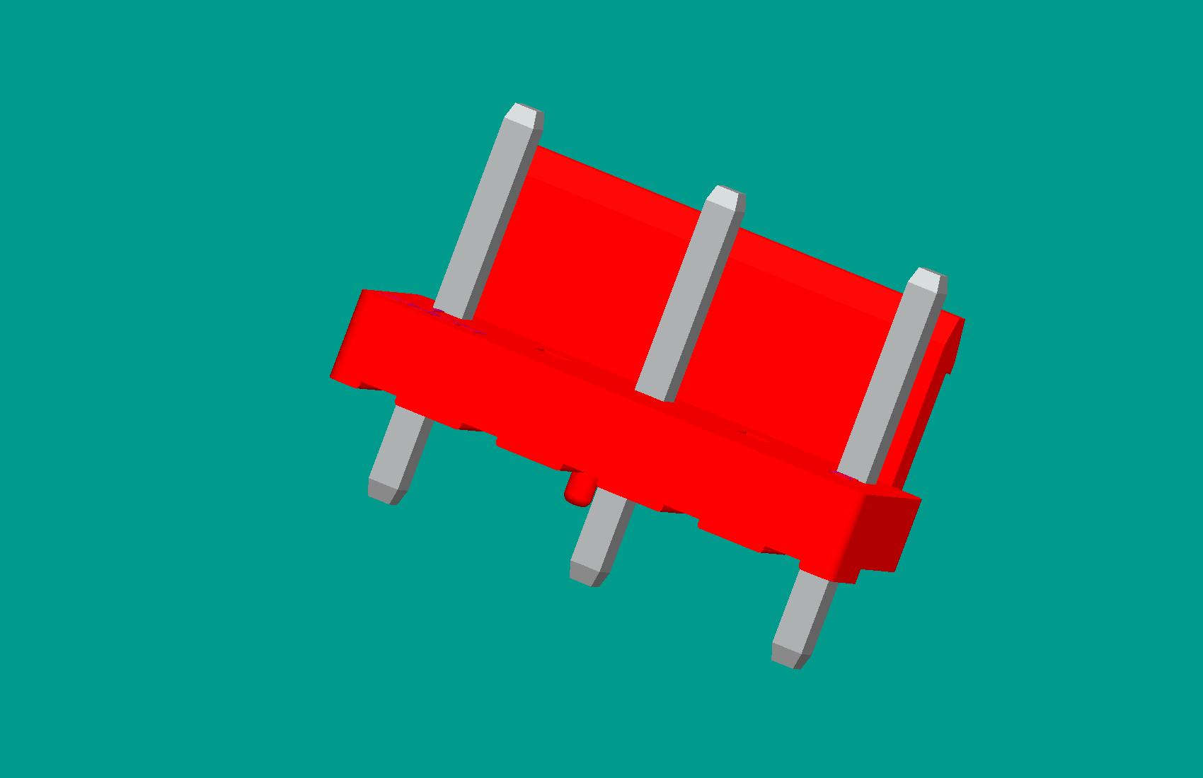 VH-5A3D1（半包防呆柱D1型）立式針座紅色/高灼熱絲(缺第2、4針)